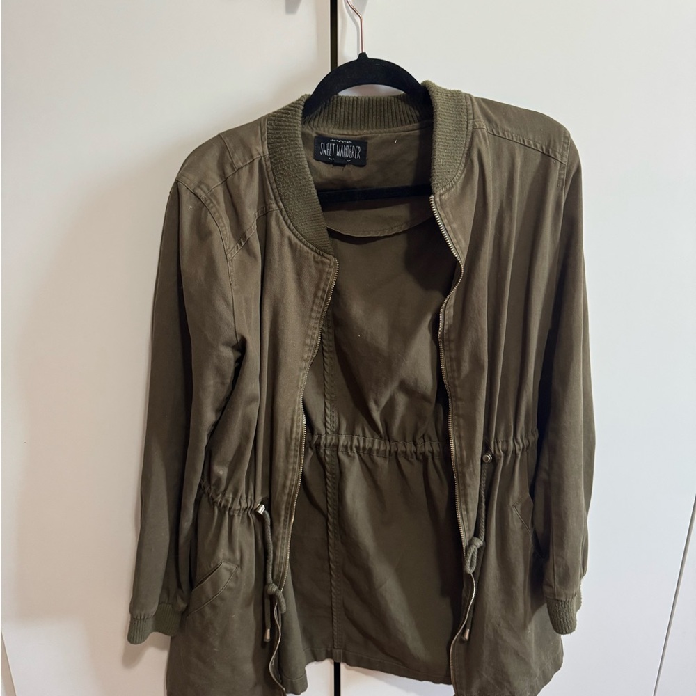 Green Women's bomber / military Jacket